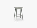 Fiber Bar Stool - Wood Base H: 65 Cm, Dusty Green/Dusty Green
