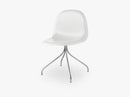 3D Dining Chair - Un-upholstered Swivel Chrome base, White Cloud shell
