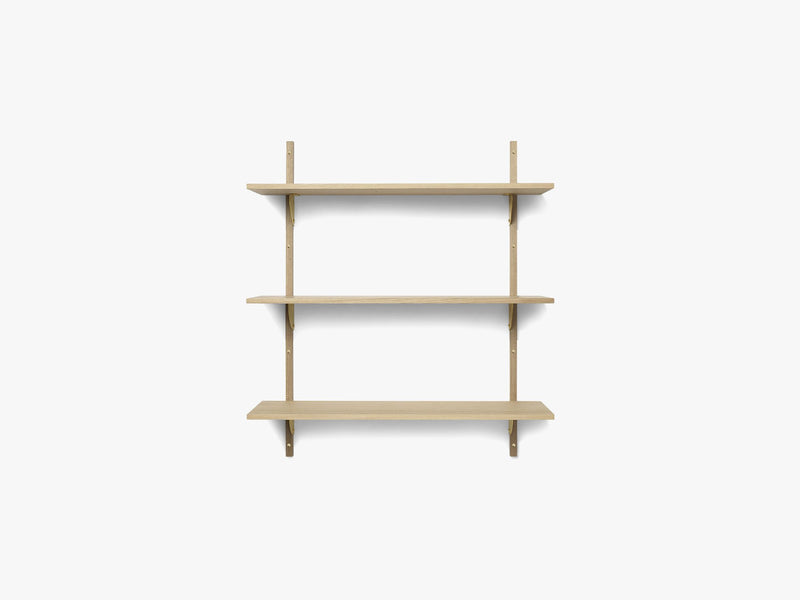 Sector Shelf T/W - Oak - Brass