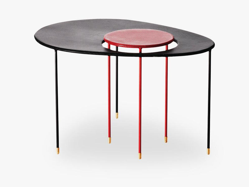 Kangourou Coffee Table, Black base, Black/Red top