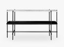 TS Console - 2 rack w tray Black base, Marble white top
