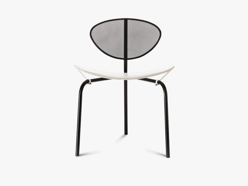 Nagasaki Dining Chair - Midnight Black, White Cloud top