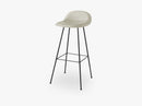 3D Bar Stool - Un-upholstered - 75 cm Center Black base, Moon Grey shell