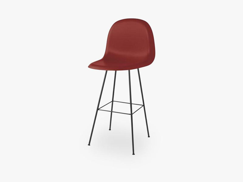 3D Bar Chair - Un-upholstered - 75 cm Center Black base, Shy Cherry shell