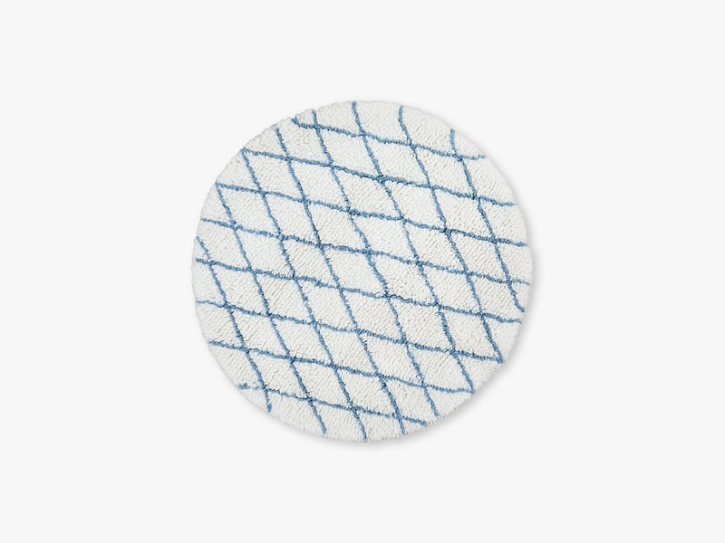 Circular Woolen Rug Harlequin, Harlequin Petrol