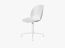 Beetle Dining Chair - Un-upholstered Casted Swivel base White, White shell