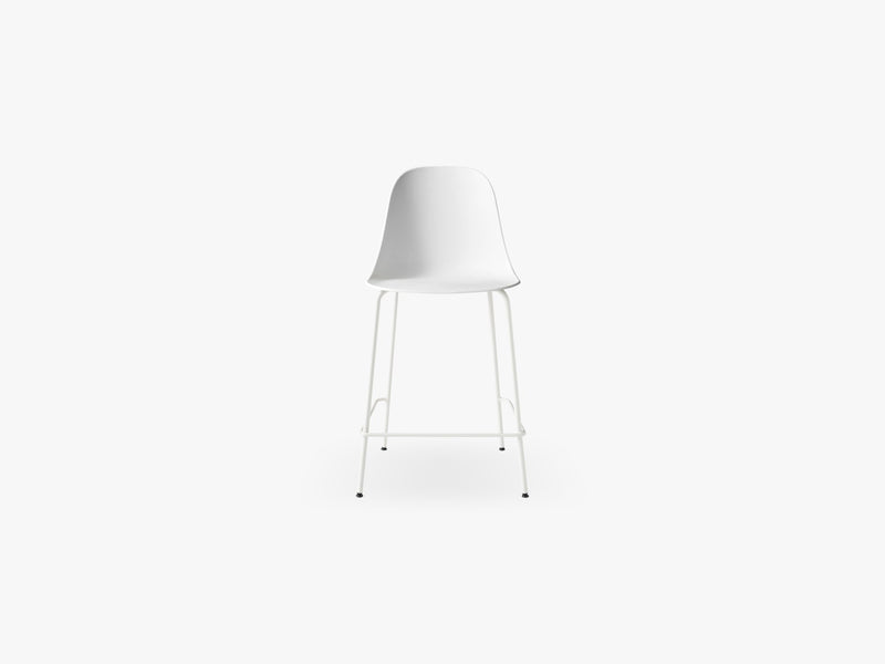 Harbour Side Chair - Counter, Light Grey Steel Base/White Shell