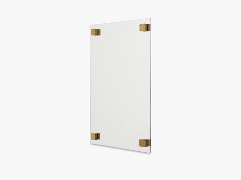 Square mirror w/square brass dots