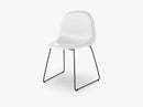 3D Dining Chair - Un-upholstered - Stackable Sledge Black base, White Cloud shell