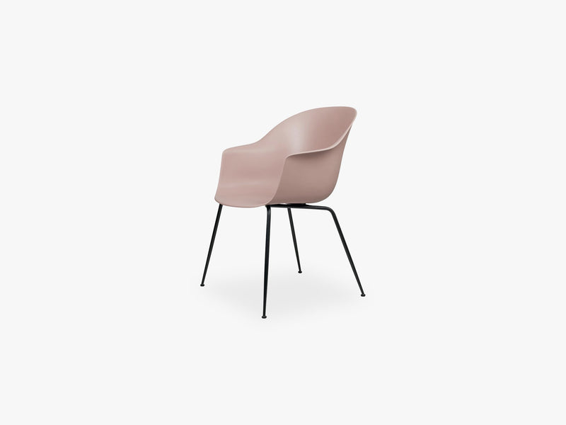 Bat Dining Chair - Skal m Conic base - Black Matt, Sweet Pink