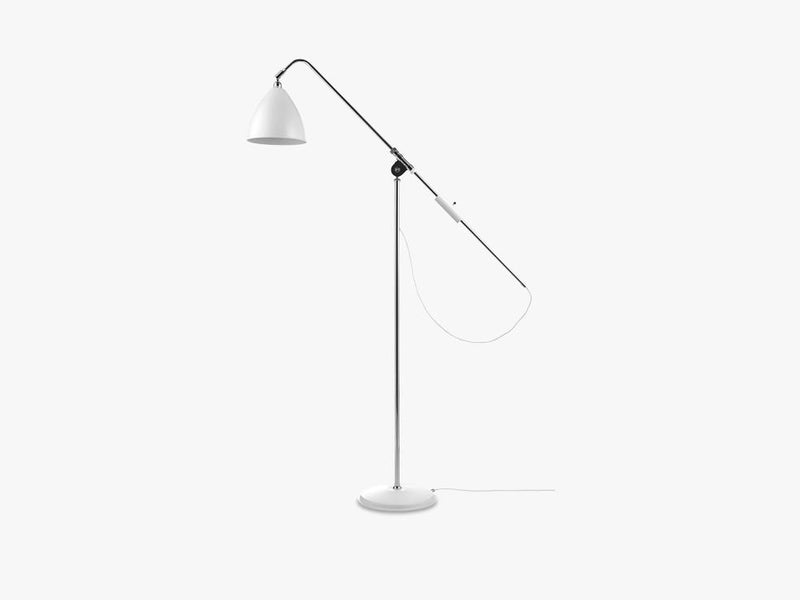 Bestlite BL4 Floor Lamp - Ø21 - Crome Base, Matt White