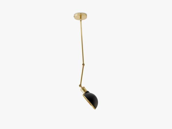 Hudson Ceiling/Wall Lamp, Black/Brass