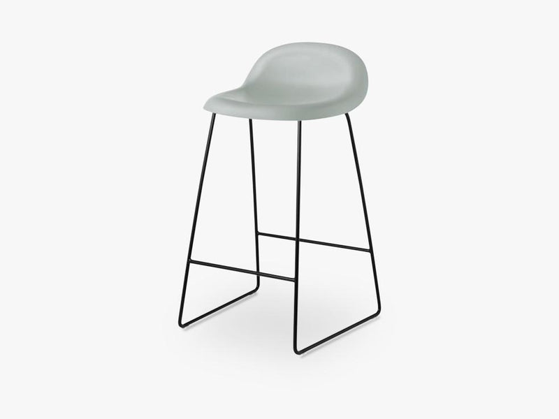 3D Counter Stool - Un-upholstered - 65 cm Sledge Black base, Nightfall Blue shell