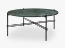 TS Coffee Table - Dia 80 Black base, Marble green top
