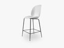 Beetle Counter Chair - Un-upholstered - 64 cm Conic Black base, White shell