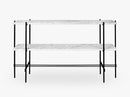 TS Console - 2 rack Black base, Marble white top