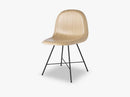 3D Dining Chair, Black Center Base,Wood Shell, Oak