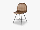 3D Dining Chair, Black Center Base,Wood Shell, Walnut