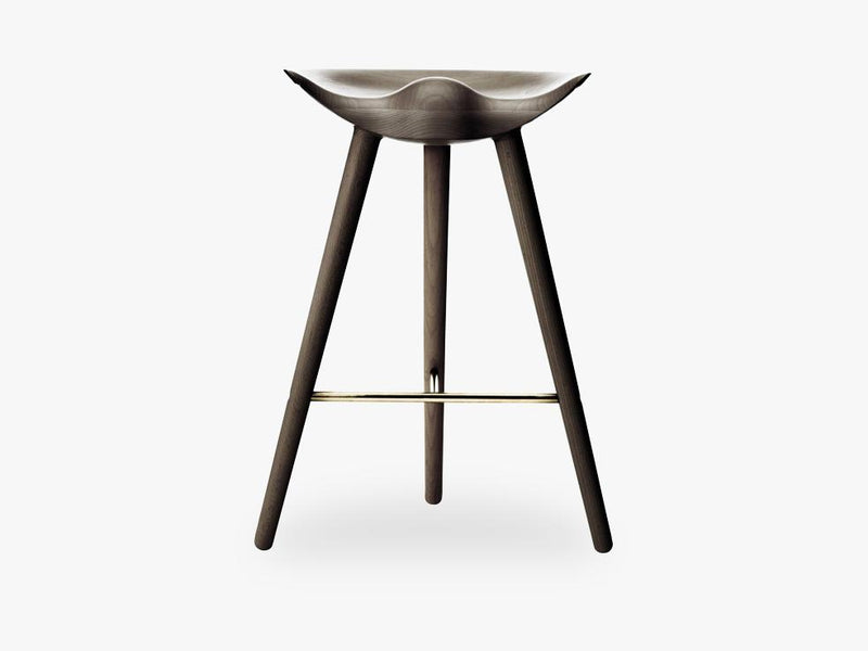 ML 42, counter stool, brown oiled oak / brass