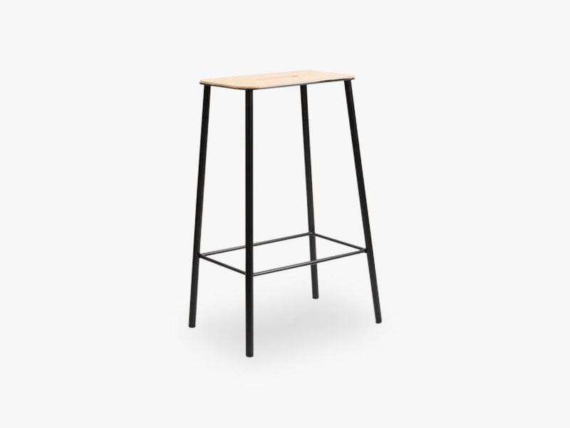 Adam Stool H65, Matt Black, Leather