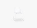 Visu Chair - Sled Base - Wood Shell, White