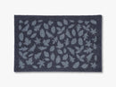 Måtte/løber, 40x60 cm, leaves, blue/grey