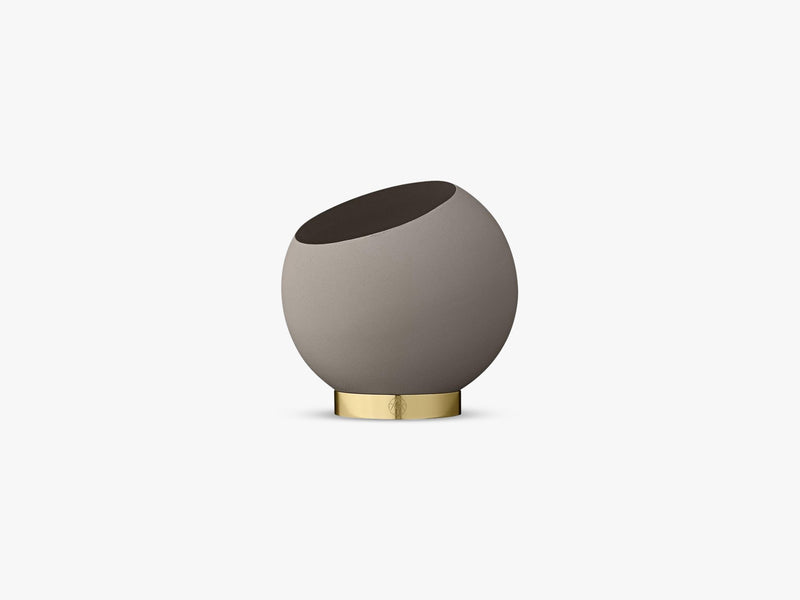 Globe flower pot small, Taupe