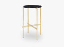 TS Console - Round - Dia 40 Brass base, marble black top