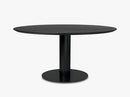GUBI 2.0 Dining Table - Round - Dia 130 Black Base, Laminate Black Top