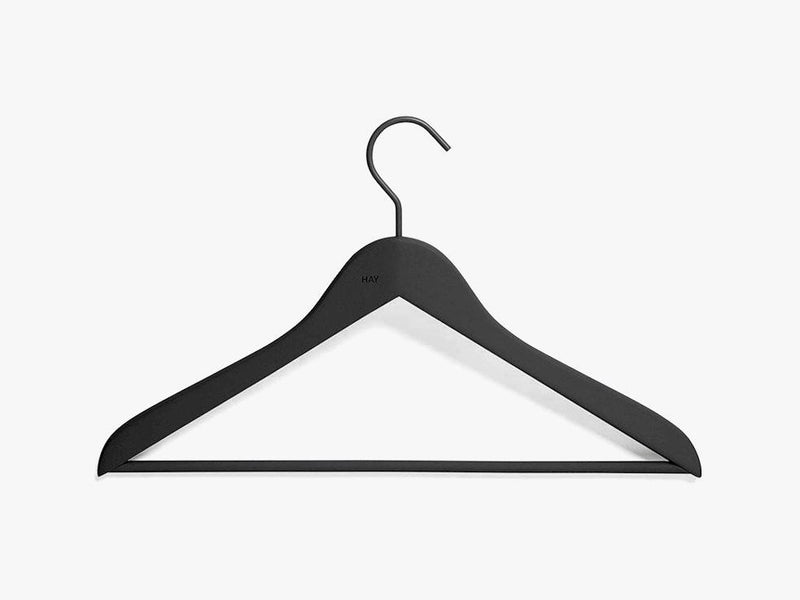 Soft Coat Hanger w bar slim 4pcs, black