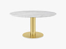 GUBI 2.0 Dining Table - Round - Ø150 - Brass base, Marble White top