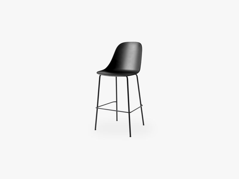 Harbour Side Chair - Bar, Black Steel Base/Black Shell