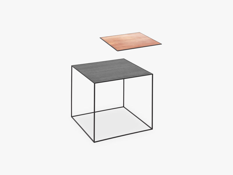 Twin 42 table, black, black/copper