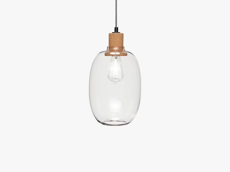 Lampe, glas/kork, klar