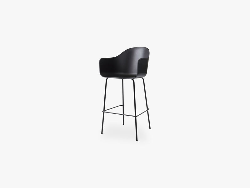 Harbour Chair - Bar, Black Steel Base/Black Shell