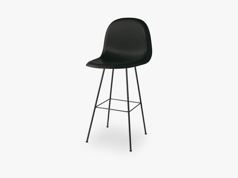 3D Counter Chair - Un-upholstered - 65 cm Center Black base, Midnight Black shell