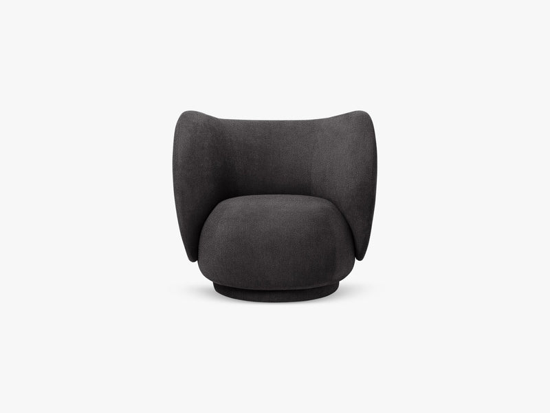 Rico Lounge Chair, Boucle - Warm Dark Grey