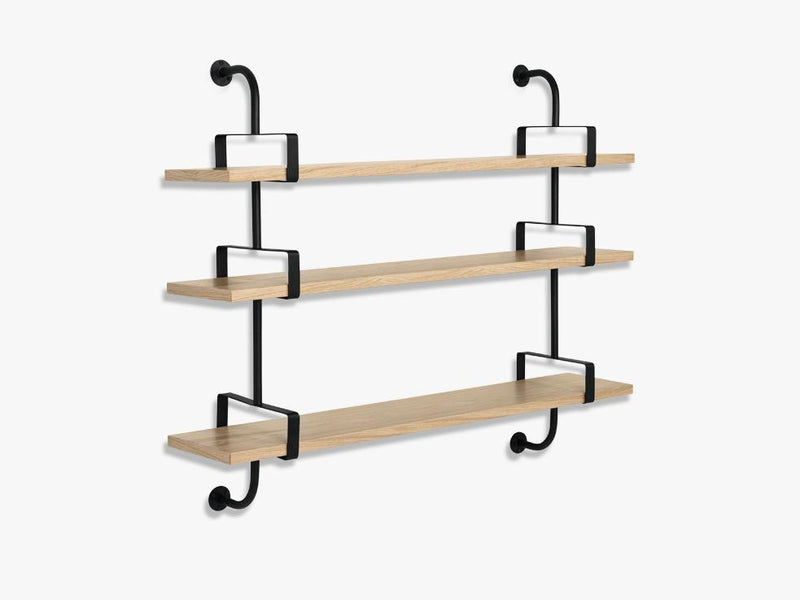 Démon Shelf - 2 Brackets - 155 cm 3 shelves, Oak shell