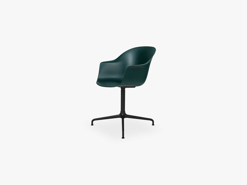 Bat Meeting Chair - Skal m 4-star base - Black Matt, Dark Green