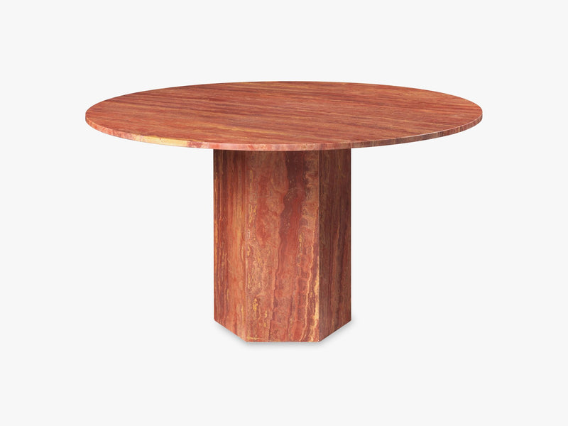 Epic Dining Table - Red Travertine, Ø130