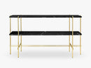 TS Console - 2 rack Brass base, marble black top