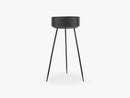 INDIAN black metal planters w legs, L