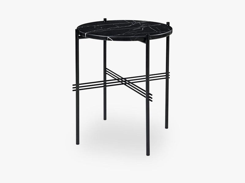 TS Coffee Table - Dia 40 Black base, Marble black top