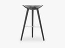 ML 42, bar stool, black stained beech / Stainless steel