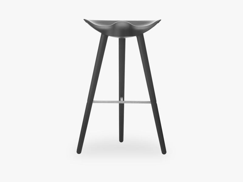 ML 42, bar stool, black stained beech / Stainless steel