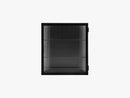 Wall cabinet, black, 1 door, groovy glas