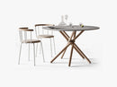 Babette Spisestuestol, White Steel, Padded seat & Oak
