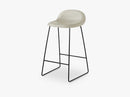 3D Counter Stool - Un-upholstered - 65 cm Sledge Black base, Moon Grey shell