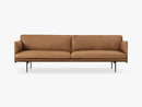 Outline Sofa - 3-Seater, Silk Leather - Cognac