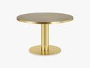GUBI 2.0 Dining Table - Round - Ø125 - Brass base, Glass Sand top